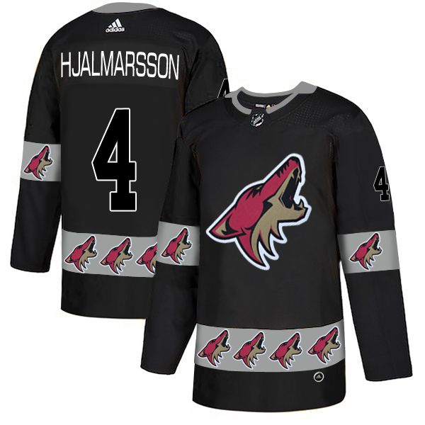 Men Arizona Coyotes #4 Hjalmarsson Black Adidas Fashion NHL Jersey